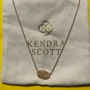Kendra Scott Elisa Rose Gold Pendant Necklace in Rose Gold Drusy
